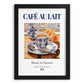 Café au lait – French Coffee, Espresso Bar Print, in sleek black frame