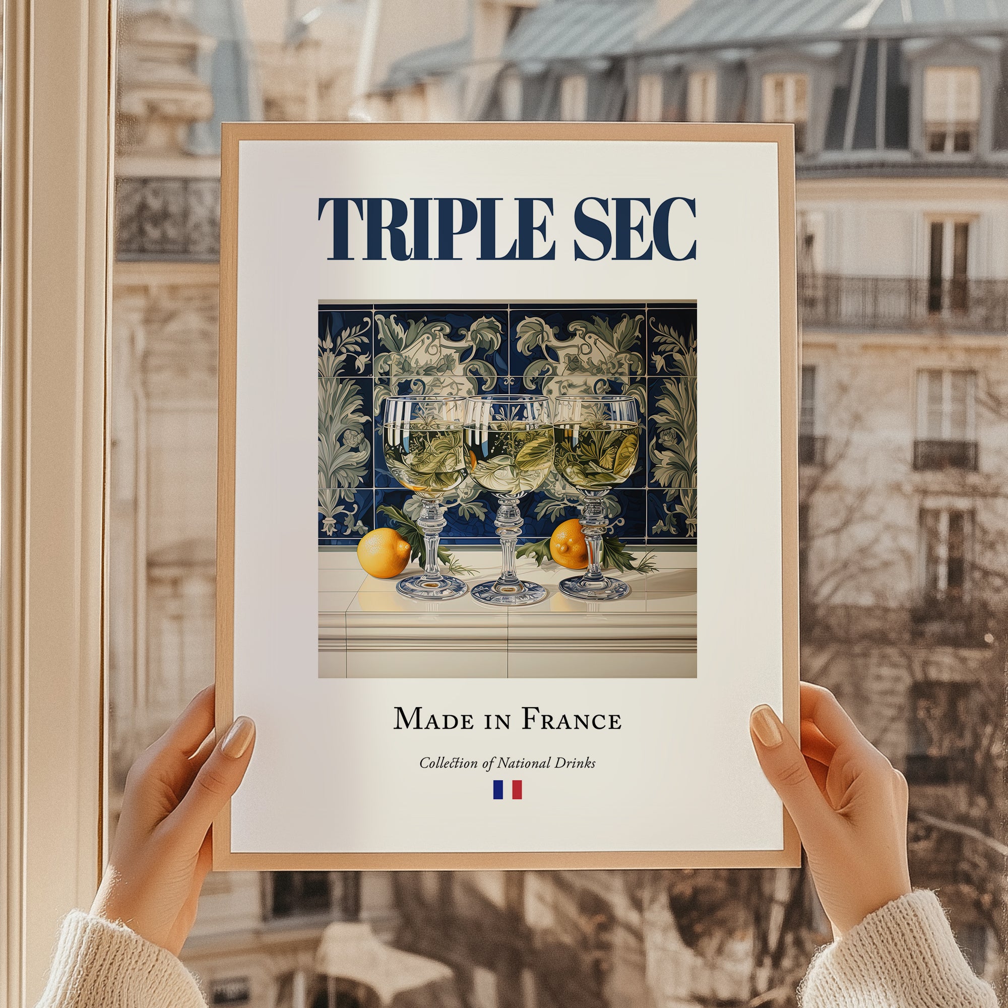 Triple sec – French Liqueur Drink, Speakeasy Poster, styled in a charming Paris street view