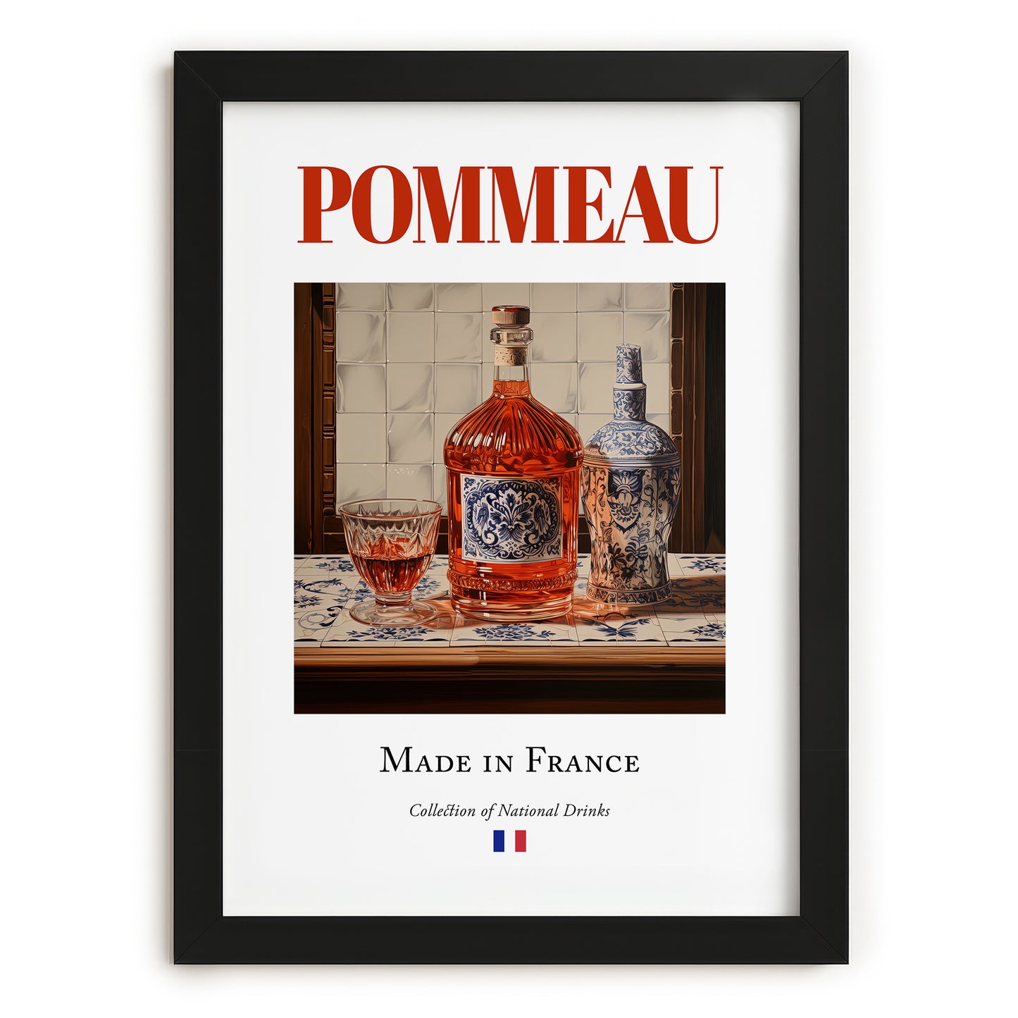 Pommeau – French Liqueur Drink, Sky Bar Poster, in sleek black frame