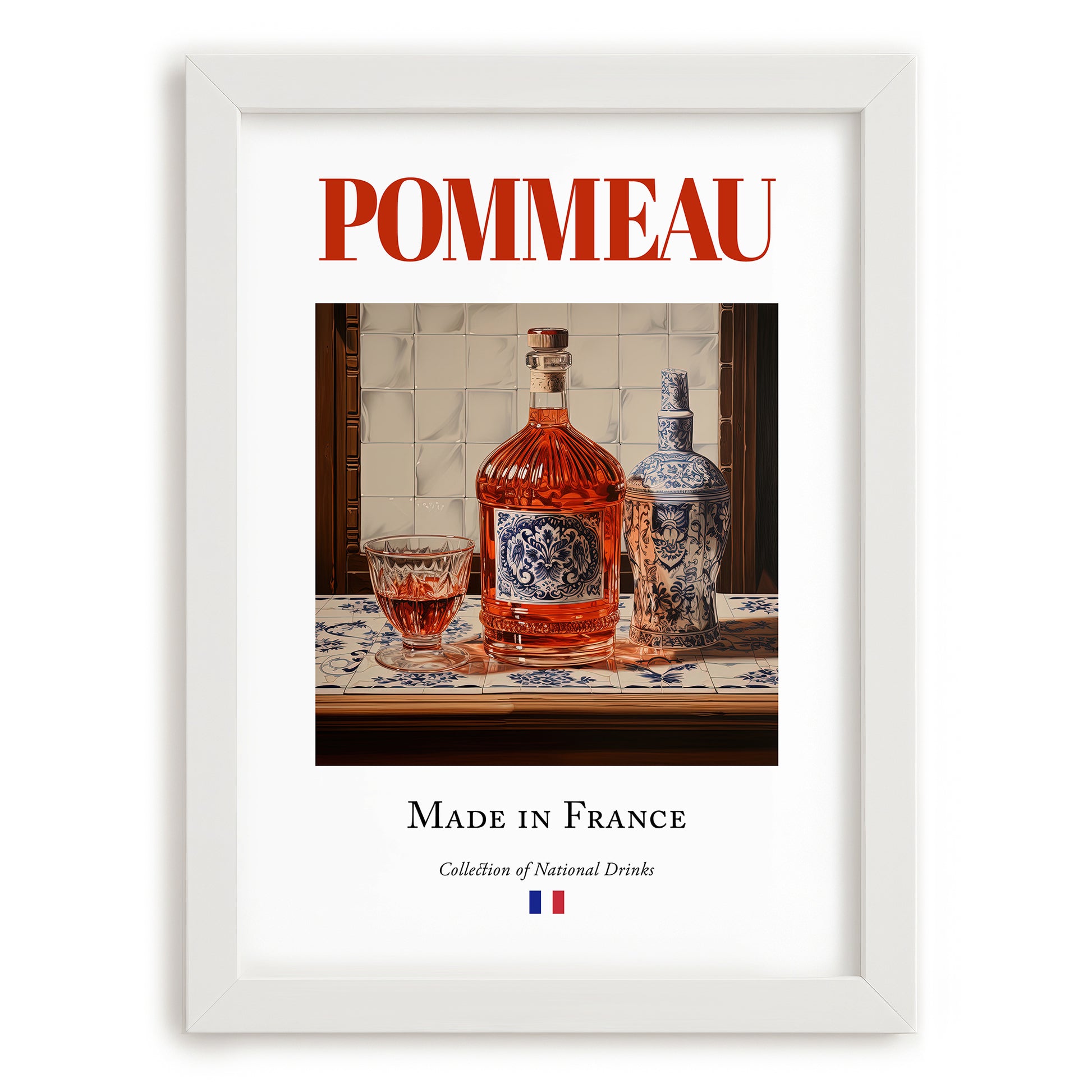 Pommeau – French Liqueur Drink, Sky Bar Poster, placed in minimal white frame