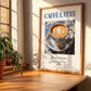 Caffè latte – Italian Coffee, Konditorei Print, no-text version framed in wood