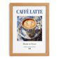 Caffè latte – Italian Coffee, Konditorei Print, set in oak frame