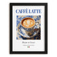 Caffè latte – Italian Coffee, Konditorei Print, in sleek black frame