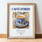 Caffè d'Orzo – Italian Coffee, Konditorei Painting, in wooden frame leaning on the floor