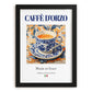 Caffè d'Orzo – Italian Coffee, Konditorei Painting, in sleek black frame