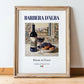Barbera d’Alba – Italian Red Wine, Enoteca Poster, in wooden frame leaning on the floor