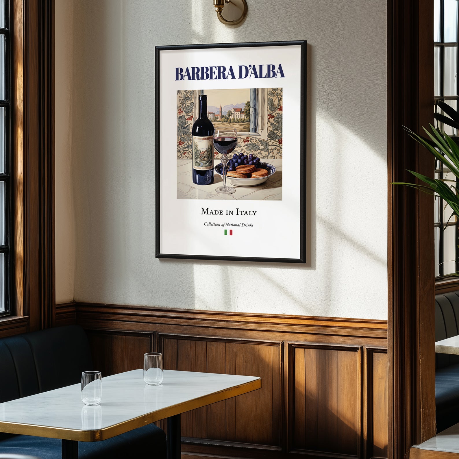 Barbera d’Alba – Italian Red Wine, Enoteca Poster, clean layout with no caption