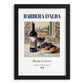 Barbera d’Alba – Italian Red Wine, Enoteca Poster, in sleek black frame