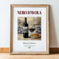 Nero d’Avola – Italian Red Wine, Enoteca Wall Art, in wooden frame leaning on the floor