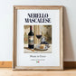 Nerello Mascalese – Italian Red Wine, Tasting Room Wall Art, in wooden frame leaning on the floor