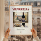 Valpolicella – Italian Red Wine, Wine Bar Illustration, styled in a charming Paris street view