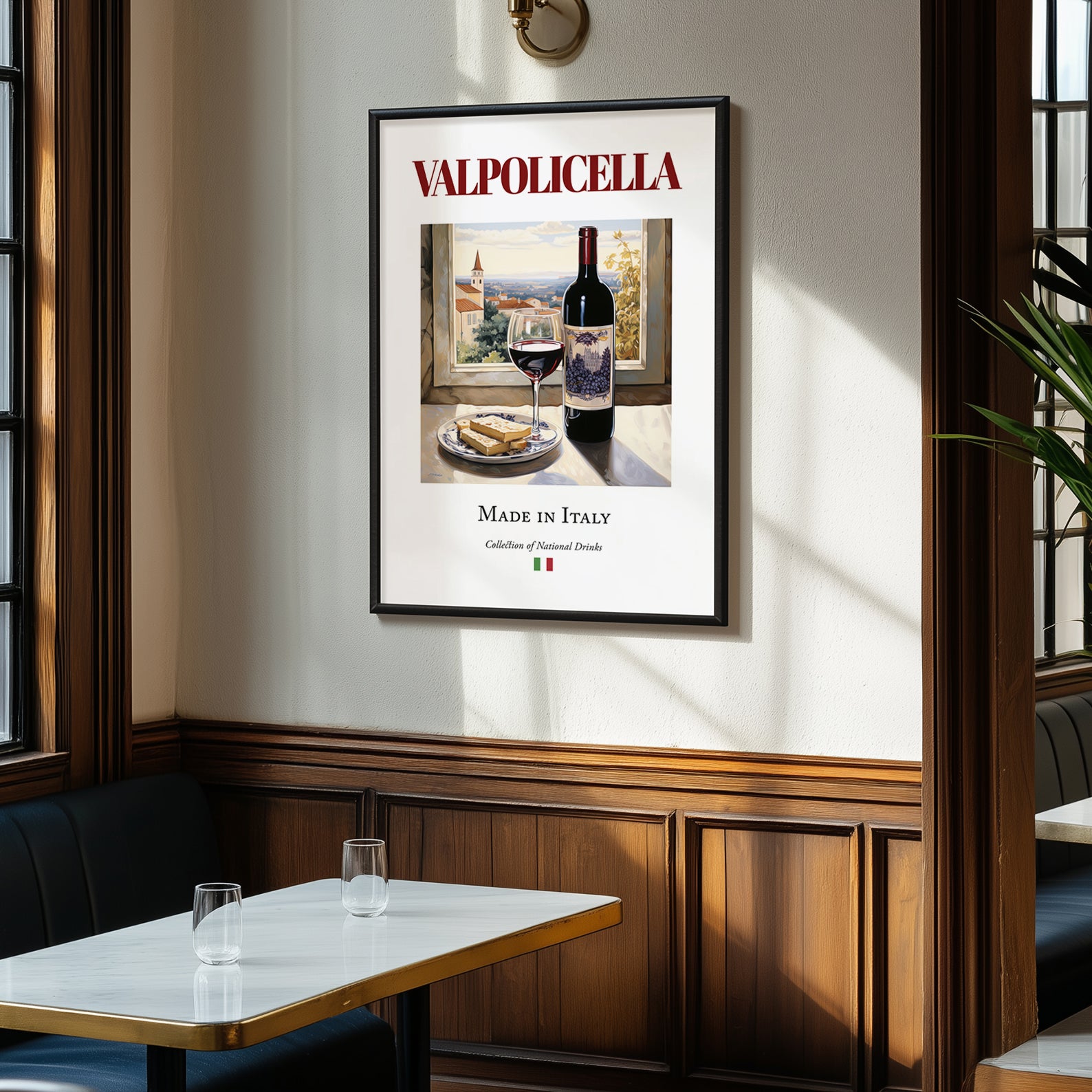 Valpolicella – Italian Red Wine, Wine Bar Illustration, clean layout with no caption