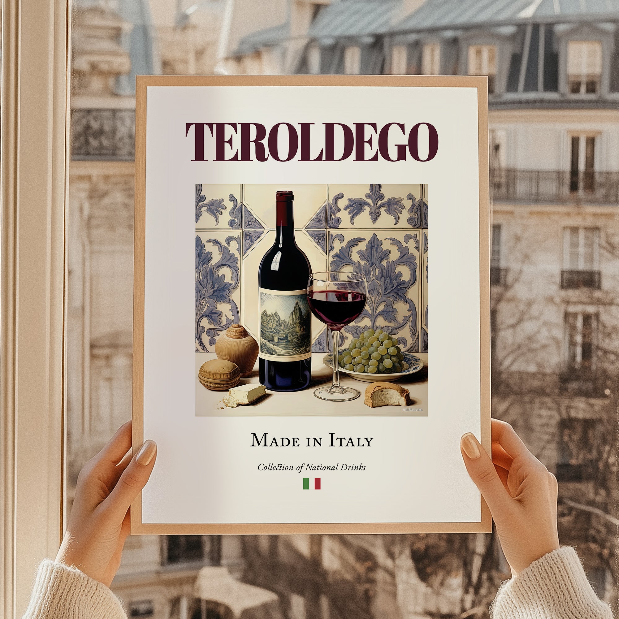 Teroldego – Italian Red Wine, Enoteca Still Life, styled in a charming Paris street view