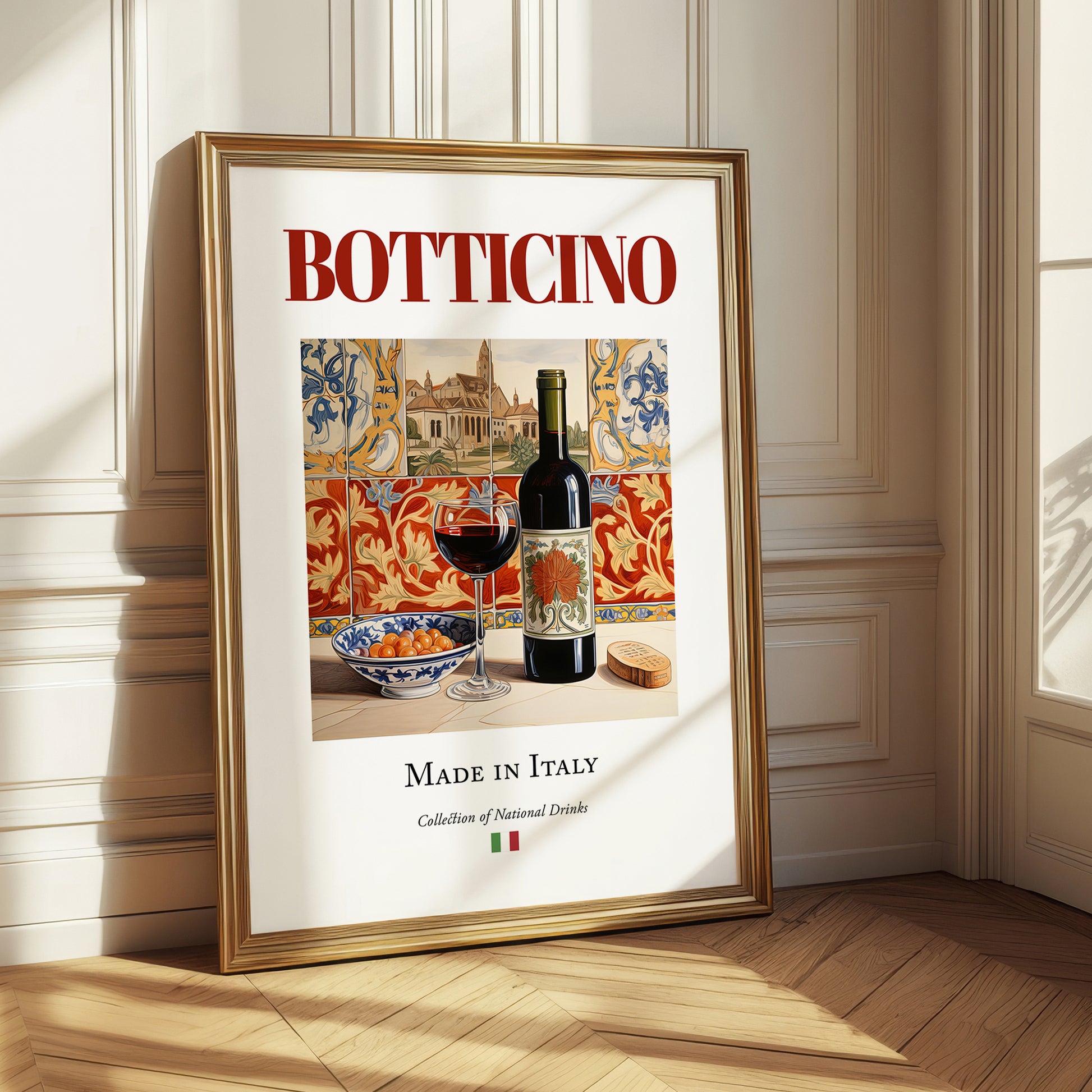 Botticino – Italian Red Wine, Vineyard Terrace Poster