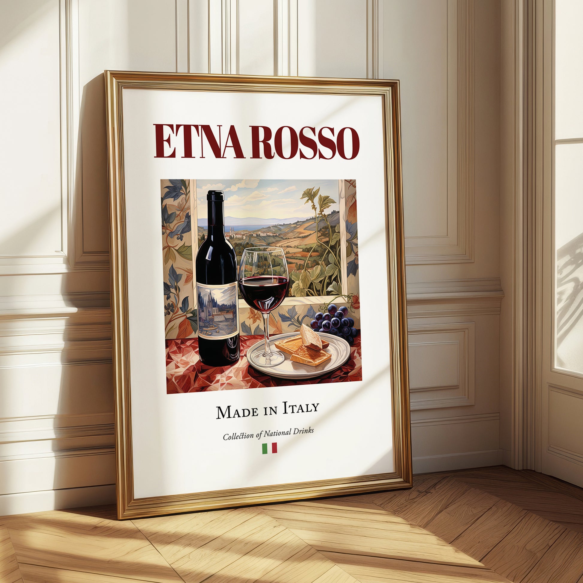 Etna Rosso – Italian Red Wine, Vinoteca Poster