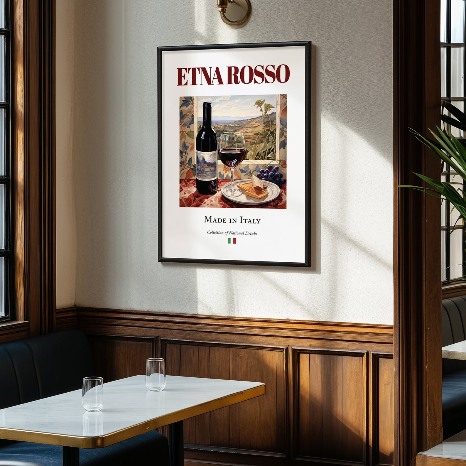 Etna Rosso – Italian Red Wine, Vinoteca Poster, clean layout with no caption