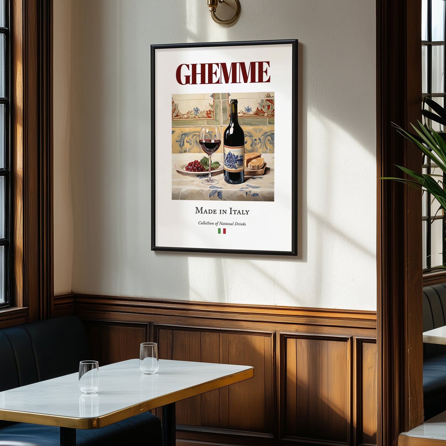 Ghemme – Italian Red Wine, Enoteca Painting, clean layout with no caption