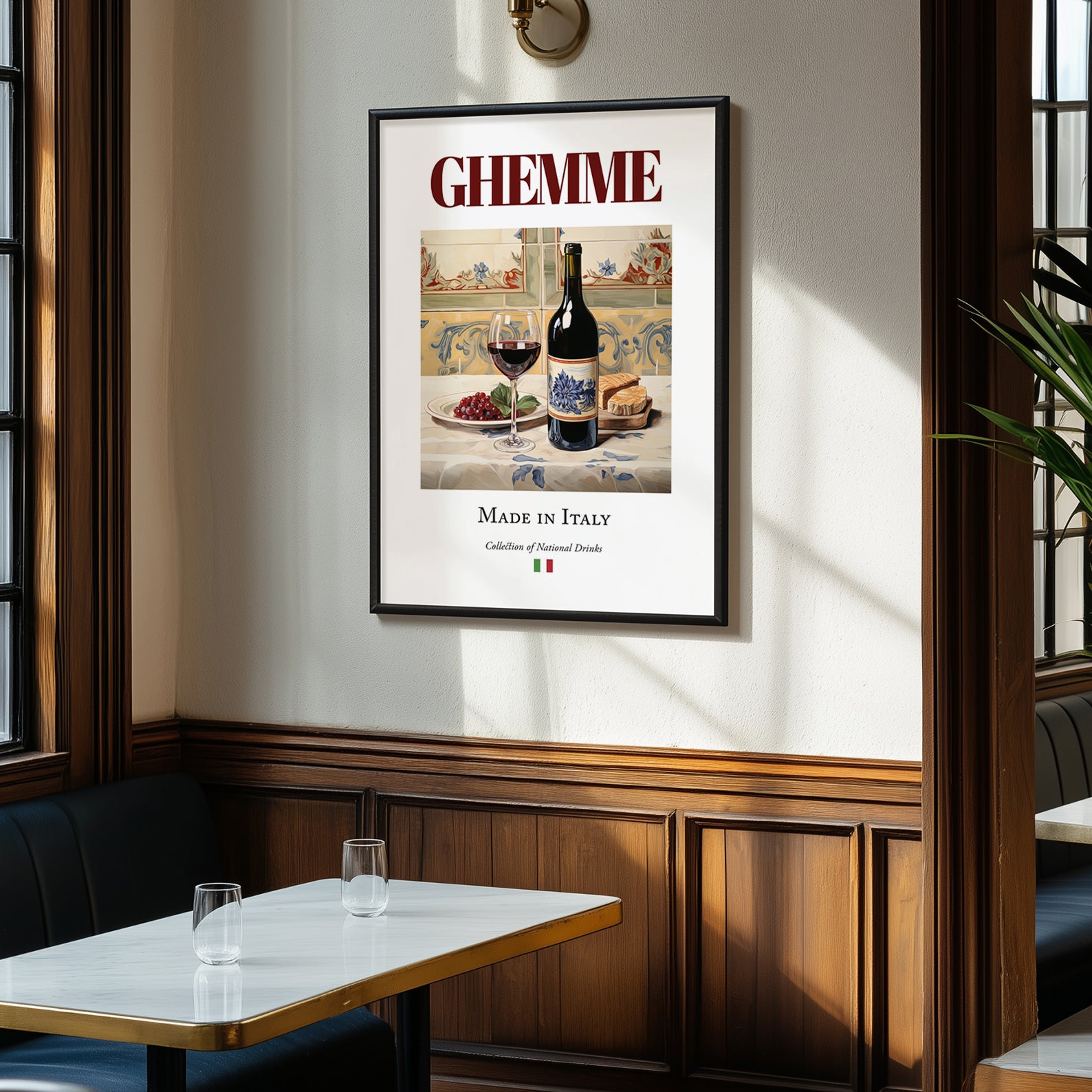 Ghemme – Italian Red Wine, Enoteca Painting, clean layout with no caption