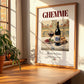 Ghemme – Italian Red Wine, Enoteca Painting, no-text version framed in wood