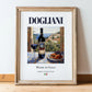 Dogliani – Italian Red Wine, Vineyard Terrace Poster, in wooden frame leaning on the floor