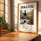 Dogliani – Italian Red Wine, Vineyard Terrace Poster, no-text version framed in wood