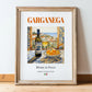 Garganega – Italian White Wine, Tasting Room Poster, in wooden frame leaning on the floor