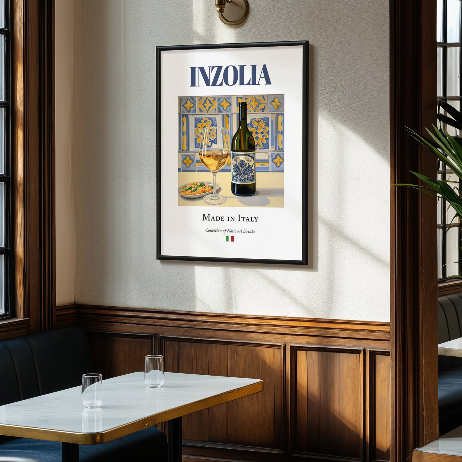 Inzolia – Italian White Wine, Bodega Poster, clean layout with no caption