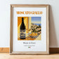 Moscato Giallo – Italian Dessert Wine, Bodega Wall Art, in wooden frame leaning on the floor