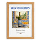 Moscato di Trani – Italian Dessert Wine, Vinoteca Illustration, set in oak frame