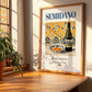 Semidano – Italian White Wine, Wine Bar Wall Decor, no-text version framed in wood