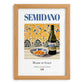 Semidano – Italian White Wine, Wine Bar Wall Decor, set in oak frame