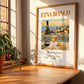 Etna Bianco – Italian White Wine, Vinoteca Print, no-text version framed in wood