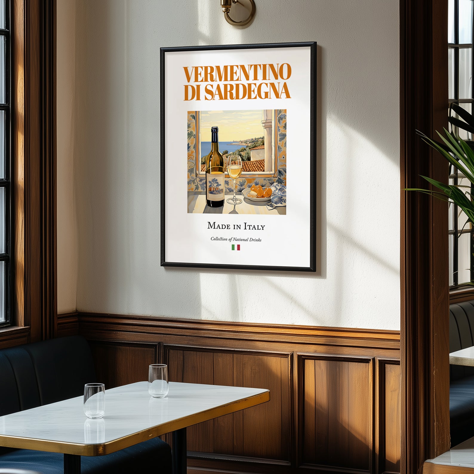 Vermentino di Sardegna – Italian White Wine, Vinoteca Poster, clean layout with no caption