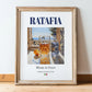 Ratafia – Italian Liqueur Drink, Sky Bar Wall Decor, in wooden frame leaning on the floor