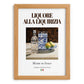 Liquore alla liquirizia – Italian Liqueur Drink, Rooftop Terrace Still Life, set in oak frame