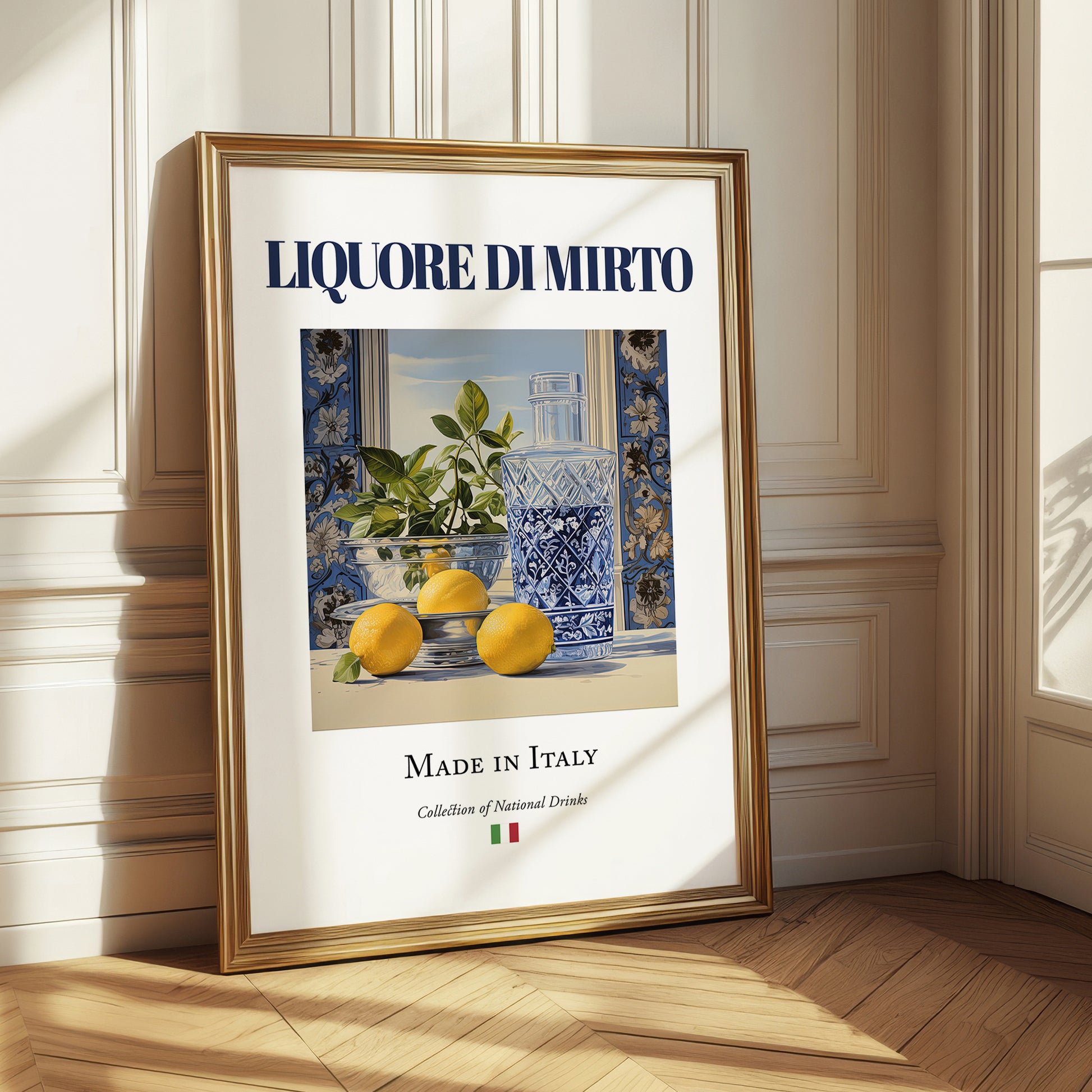 Liquore di mirto – Italian Liqueur Drink, Hotel Lobby Illustration