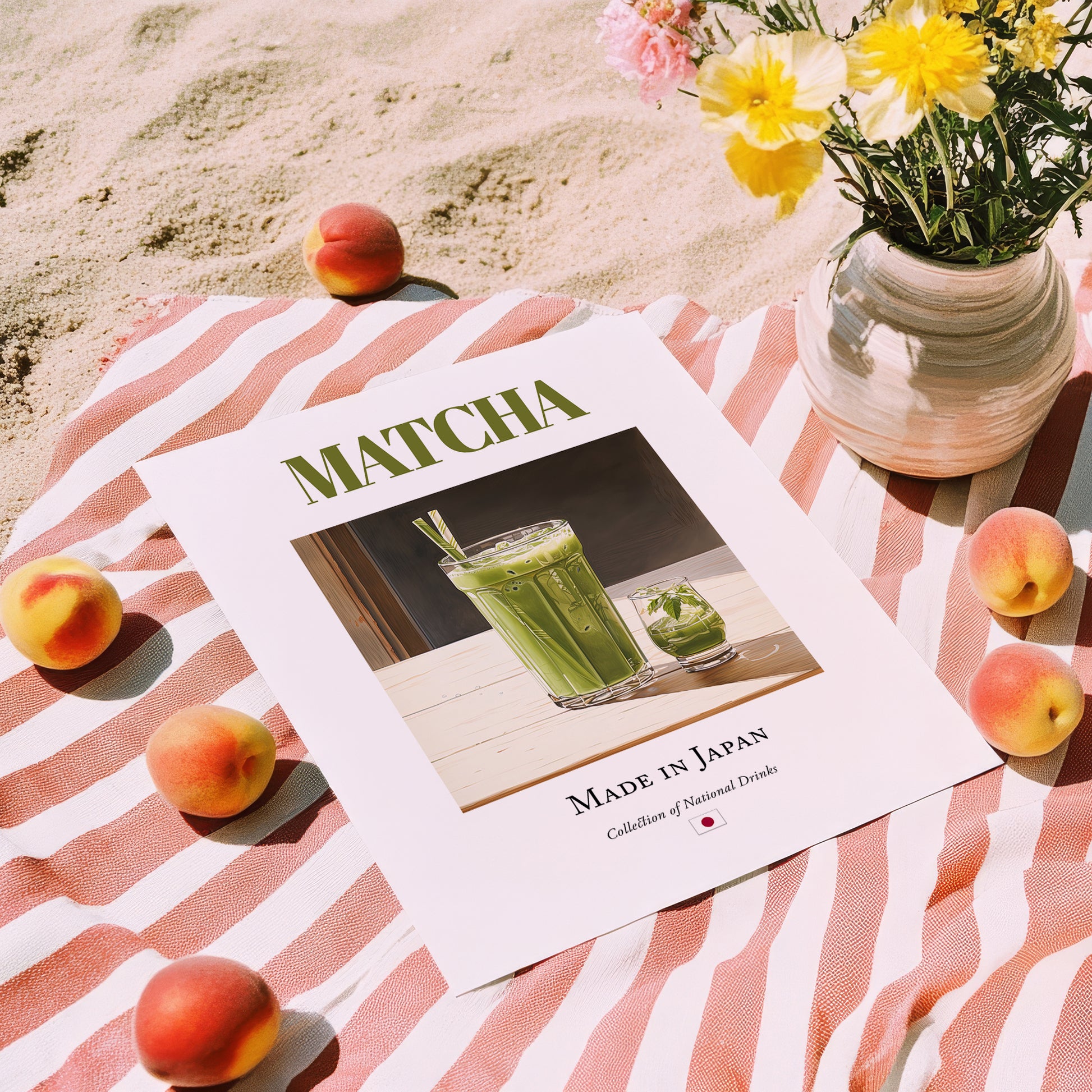 Matcha – Japanese Tea, Tea House Still Life, unframed on coastal sand