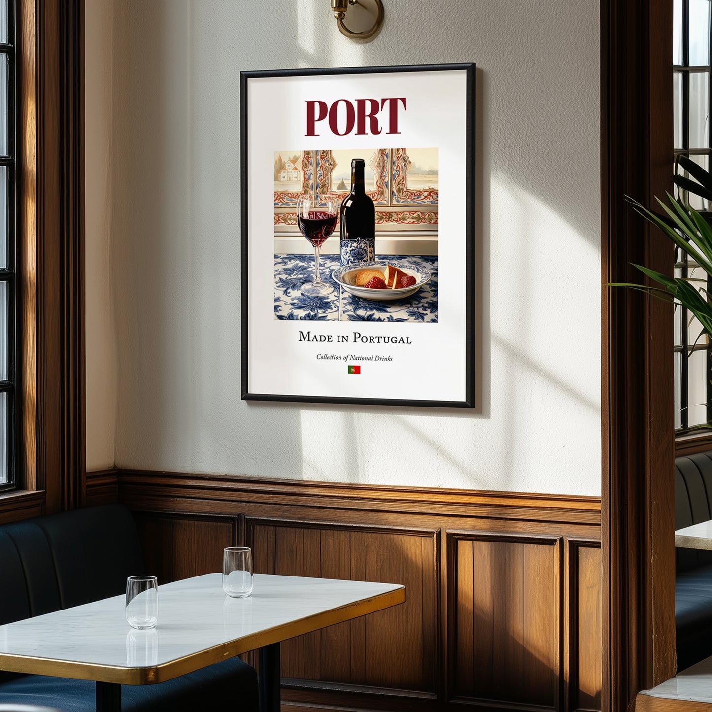 Port – Portuguese Dessert Wine, Vineyard Terrace Poster, clean layout with no caption