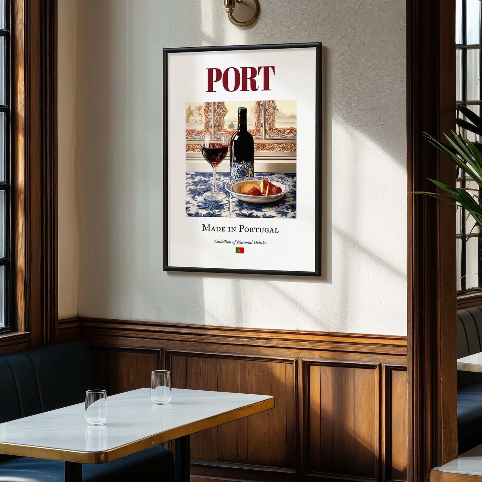 Port – Portuguese Dessert Wine, Vineyard Terrace Poster, clean layout with no caption