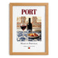 Port – Portuguese Dessert Wine, Vineyard Terrace Poster, set in oak frame