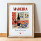 Madeira (wine) – Portuguese Dessert Wine, Wine Bar Wall Art, in wooden frame leaning on the floor
