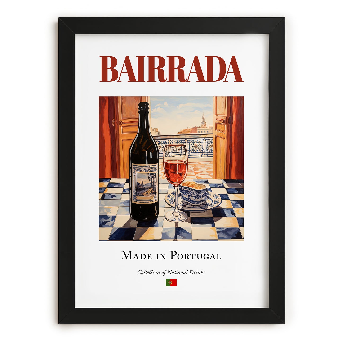Bairrada – Portuguese Red Wine, Vinoteca Art, in sleek black frame