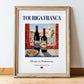Touriga Franca – Portuguese Red Wine, Wine Bar Print, in wooden frame leaning on the floor