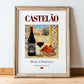 Castelão – Portuguese Red Wine, Wine Bar Poster, in wooden frame leaning on the floor