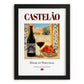 Castelão – Portuguese Red Wine, Wine Bar Poster, in sleek black frame