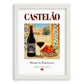 Castelão – Portuguese Red Wine, Wine Bar Poster, placed in minimal white frame