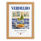 Verdelho – Portuguese White Wine, Vinoteca Illustration, set in oak frame