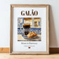 Galão – Portuguese Beverage Drink, Hotel Lobby Poster, in wooden frame leaning on the floor