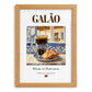 Galão – Portuguese Beverage Drink, Hotel Lobby Poster, set in oak frame
