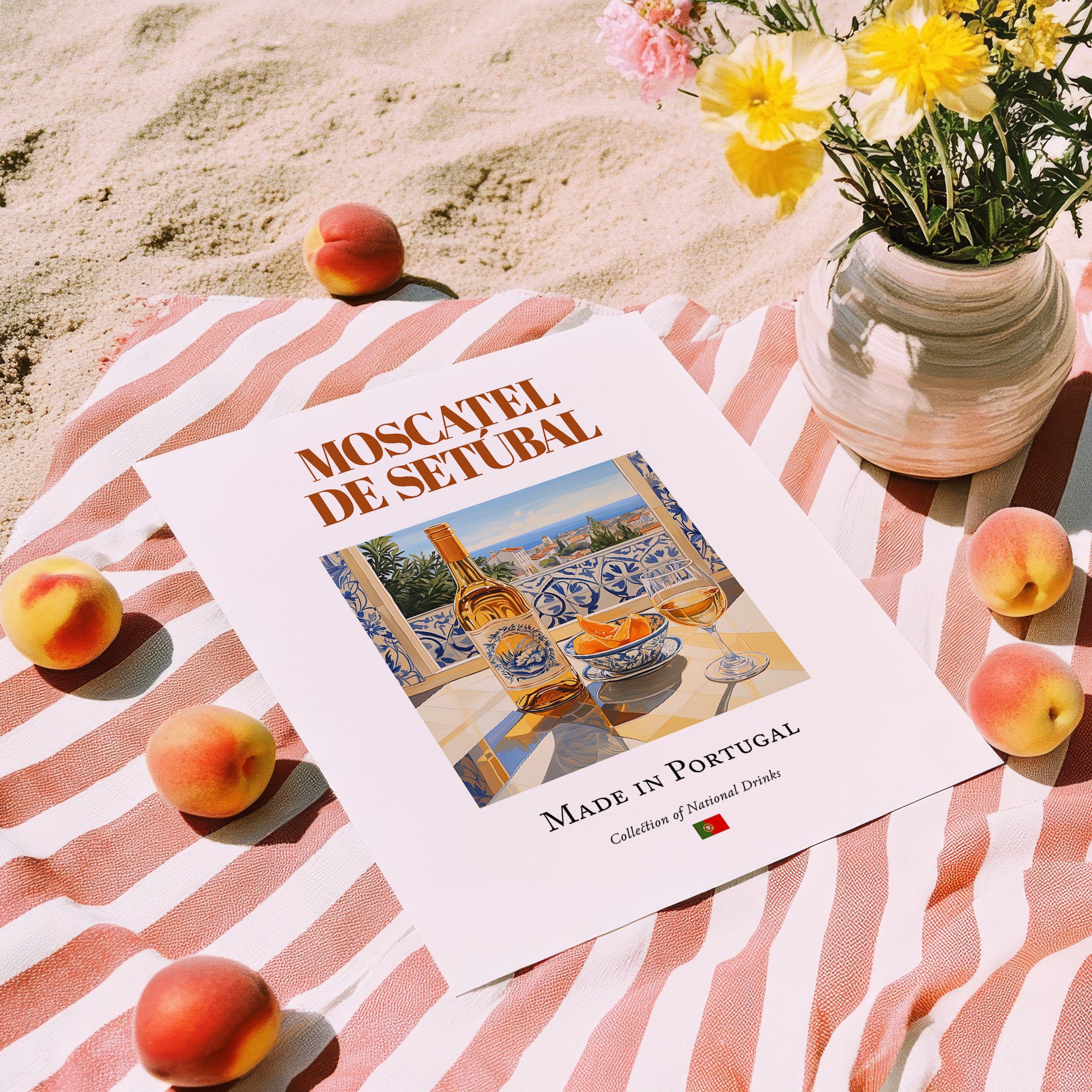 Moscatel de Setúbal – Portuguese Dessert Wine, Enoteca Art, unframed on coastal sand